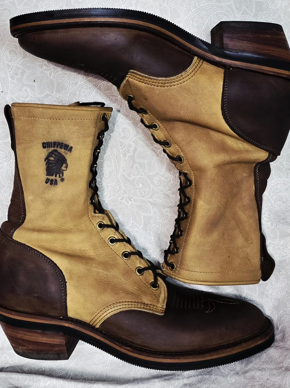 Chippewa 29405 Men's 10.5 D Golden Bay Apache Leather Western Packer Boots USA